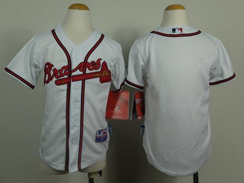 Braves Blank White Cool Base Stitched Youth MLB Jersey - Click Image to Close